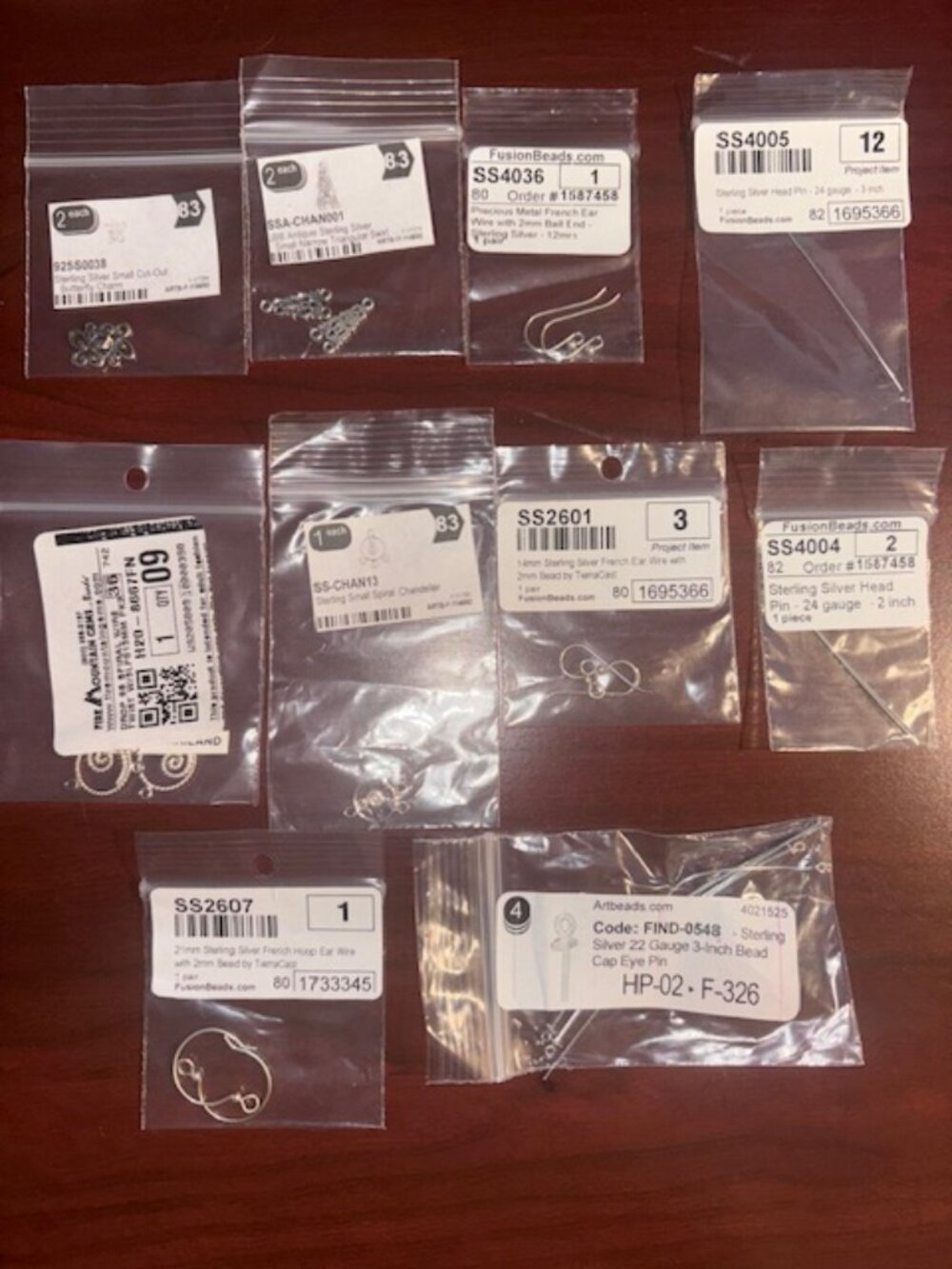 Sterling Silver Bundle of Jewelry Making Supplies - 10 separate items in lot